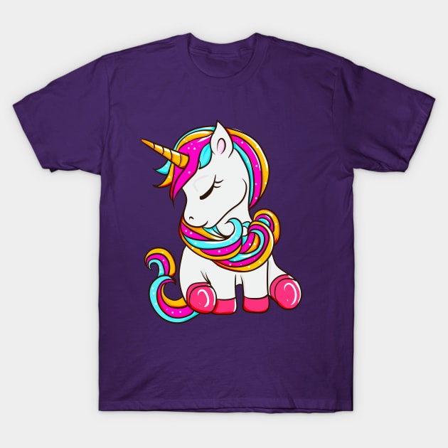 Cute Magical Unicorn Girly Sparkle T-Shirt by E